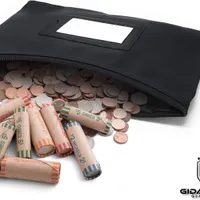 Money Bank Deposit Bag with Zipper | 10-Pack | Black | 11x6 inch | Durable Leatherette — view 2