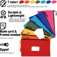 Canvas Zipper Tool Bag with ID Window | Blank Cards Included | Heavy Duty Utility Pouch — view 2