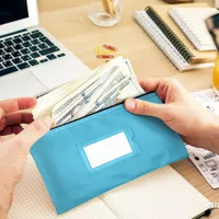 Money Bank Deposit Bag with Zipper | 7-Pack 7 Colors | 11x6 inch Leatherette — view 2